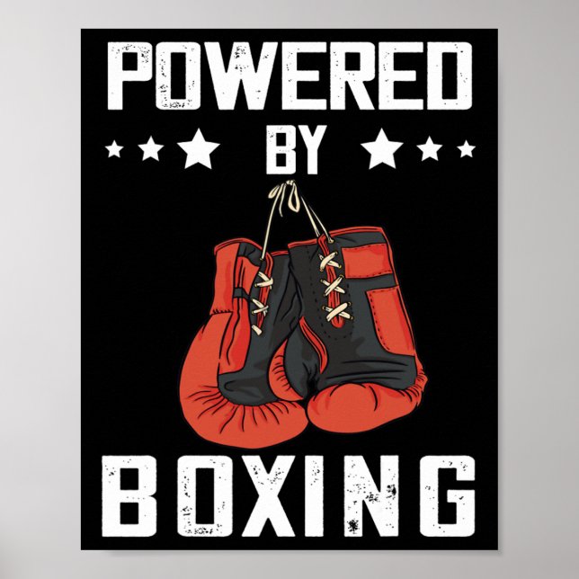 Affiche Gants De Boxe Alimentés Par Boxer Boxer Kickboxer  (Devant)