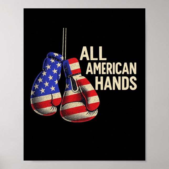 Affiche Gants de boxe All American Hands – F Patriotique U (Devant)