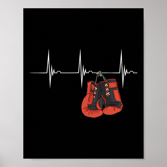 Affiche Gants de boxe battement de coeur Ekg Pulse Mixed m (Devant)
