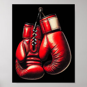 Affiche Gants de boxe Boxe rouge Boxer Sport Boxer Kickbox