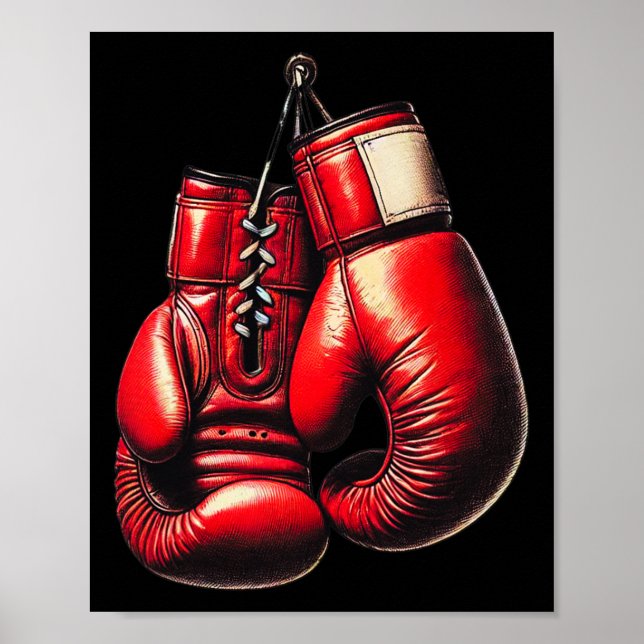 Affiche Gants de boxe Boxe rouge Boxer Sport Boxer Kickbox (Devant)