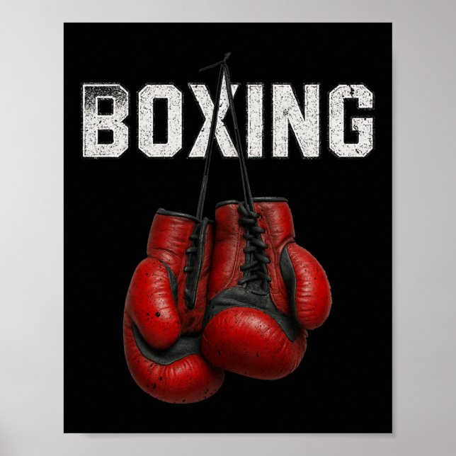 Affiche Gants de boxe Boxer Martial Art Sport Kickboxer Wo (Devant)