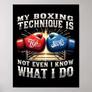 Affiche Gants de boxe de chasse - Citation de gymnase amus
