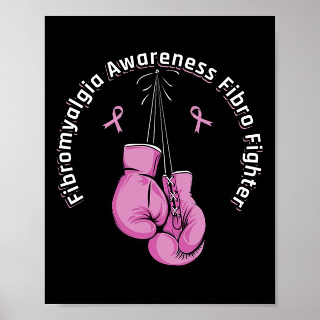 Affiche Gants de boxe de sensibilisation Fibro chasseur (Devant)
