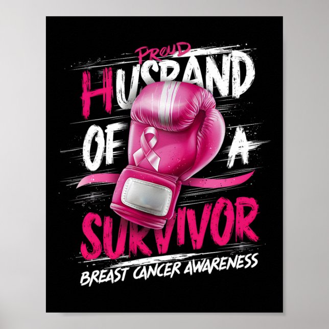 Affiche Gants De Boxe Fier Mari D'Un Survivant Breast C (Devant)