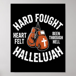 Affiche Gants de boxe Hallelujah durement combattus Boîte