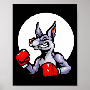 Affiche Gants de boxe Kangaroo Kickboxing Combat Sport Mma