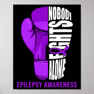 Affiche Gants de boxe Personne ne combat seul Epilepsie Ca