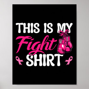 Affiche Gants De Boxe Pink Ribbon Cancer Du Sein C'Est Mon