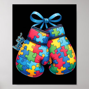 Affiche Gants de boxe pour famille sensibilisée à l'autism