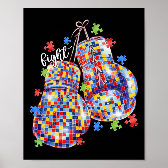Affiche Gants de boxe pour hommes avec pièce de puzzle de  (Devant)