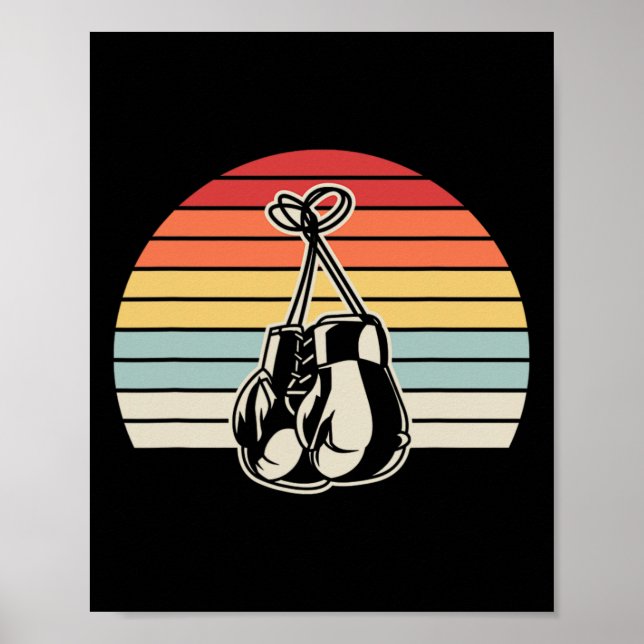 Affiche Gants de boxe rétro Sunset Design 1 (Devant)