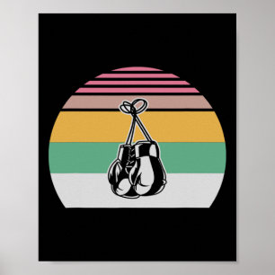 Affiche Gants de boxe rétro Sunset Design 2