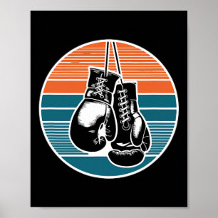 Affiche Gants de boxe rétro Sunset Kickboxing Amateur de b