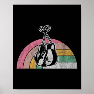 Affiche Gants de boxe rétro Vibes arc-en-ciel