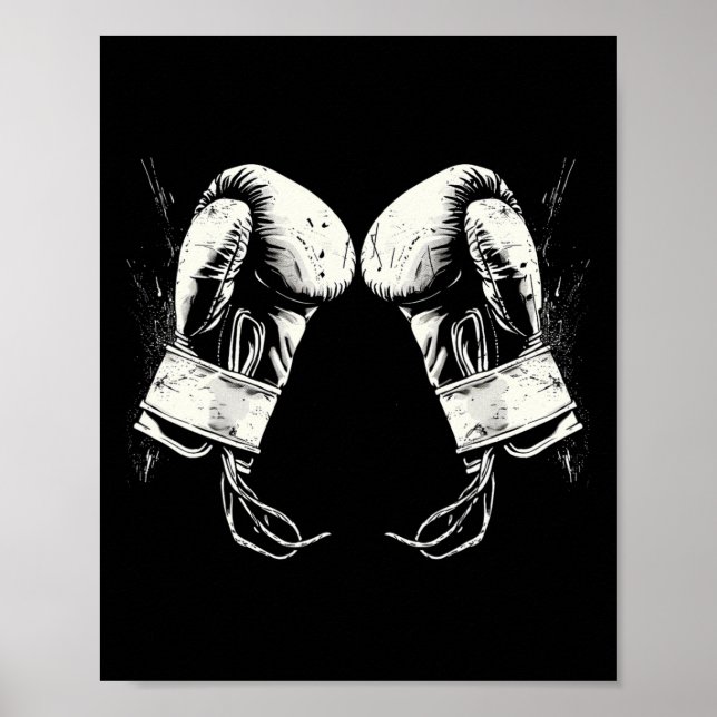 Affiche Gants de boxe Silhouette (Devant)
