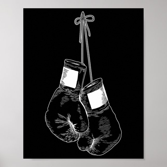 Affiche Gants de boxe silhouette Boxe Kickboxing Sports  (Devant)