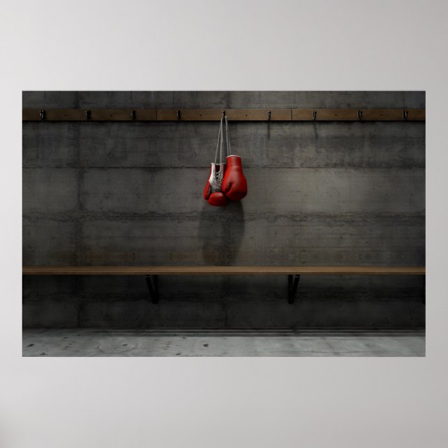 Affiche Gants De Boxe Suspendus Dans La Salle De Changemen (Devant)