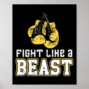 Affiche Gants de Boxe Thai Boxing Muay Thai Kickboxing Fig