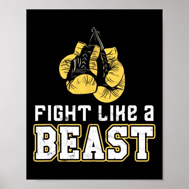 Affiche Gants de Boxe Thai Boxing Muay Thai Kickboxing Fig (Devant)