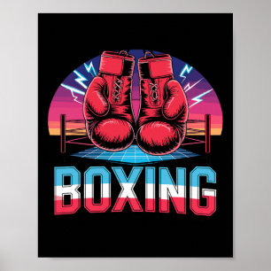 Affiche Gants de boxe vintage des années 90 Boxeur Combatt