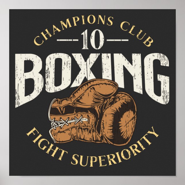 Affiche Gants de combat en boîte en détresse (Devant)