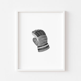 Affiche Gants de hockey sur glace noir
