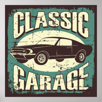 Affiche garage retro vintage
