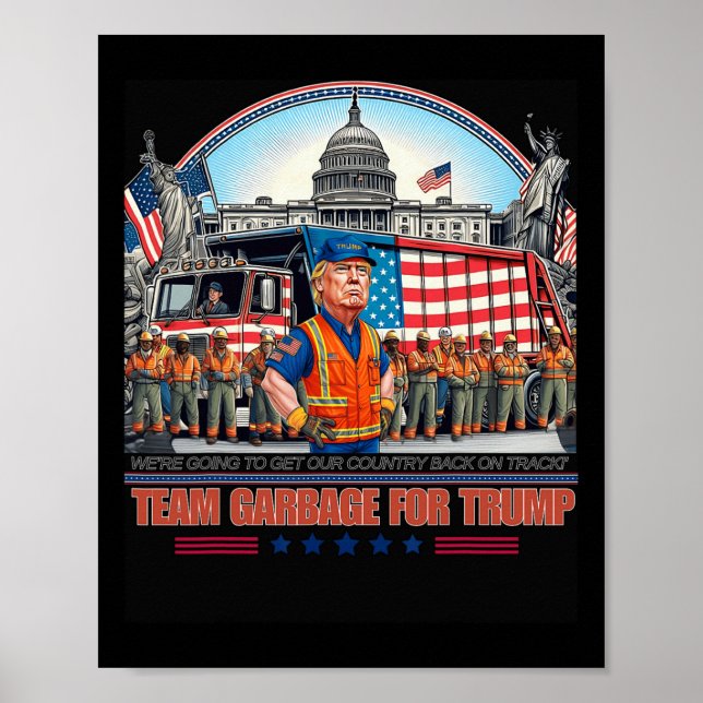 Affiche Garbage Pour Trump Team Grabing Vote Trump Funny G (Devant)