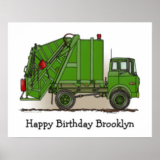 Affiche Garbage Truck Green