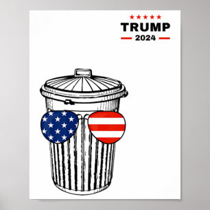 Affiche Garbyge Pour Trump 2024 Garge Truck Trash Peut Vot