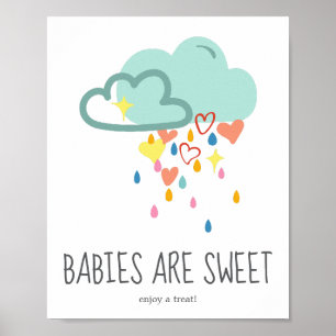 Affiche Garçon Nuage de Pluie Bébés Sont Un Délice Pannea
