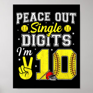 Affiche Garçon 10 ans Softll Peace Out Chiffres simples 1