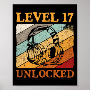 Affiche Garçon 17 ans Anniversaire Hommes Joueur de jeux v
