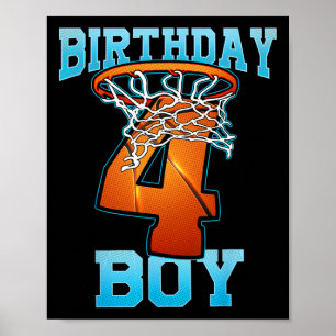 Affiche Garçon 4 ans Cadeaux 5e anniversaire Bysketbyll Pe