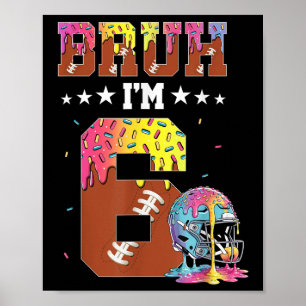Affiche Garçon 6 ans Anniversaire Football Glace Dégoulina