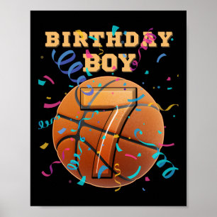 Affiche Garçon 7 ans Anniversaire Sept 7 Ans Joueurs de Sk