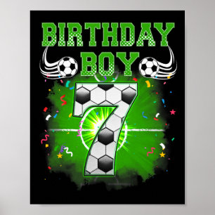 Affiche Garçon 7e anniversaire J'avais 6 ans maintenant j'