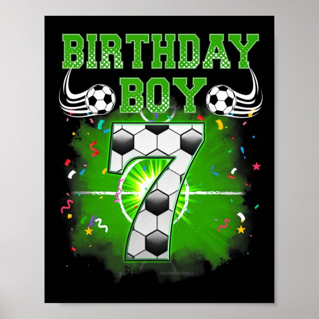 Affiche Garçon 7e anniversaire J'avais 6 ans maintenant j' (Devant)