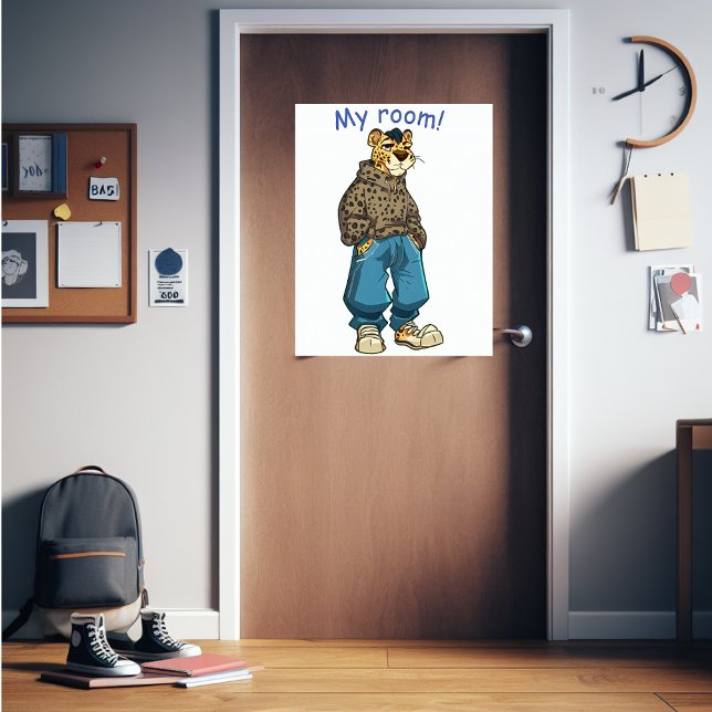 Affiche garçon Ado "ma chambre !" amusant (Gift for the teen boy in your life. This door poster will be a great hit.)