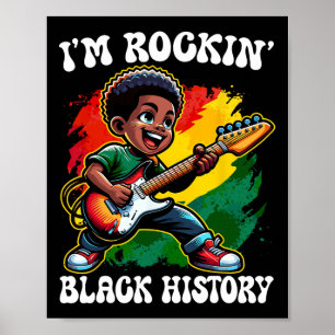 Affiche Garçon Afro Noir Je Fais Rock Ce Mois de l'Histoir