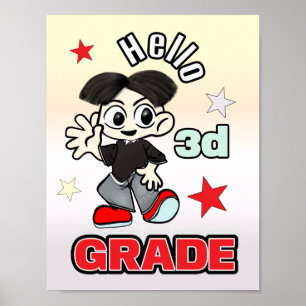 Affiche Garçon Anime Mignon Bonjour 3e Année