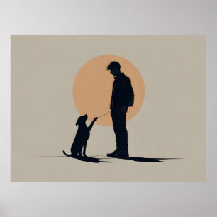 Affiche Garçon avec art chien