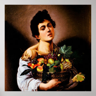 Affiche Garçon avec panier de fruits du Caravaggio