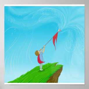 Affiche Garçon avec trompette