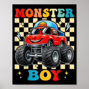 Affiche Garçon camion monstre famille assortie camions mon