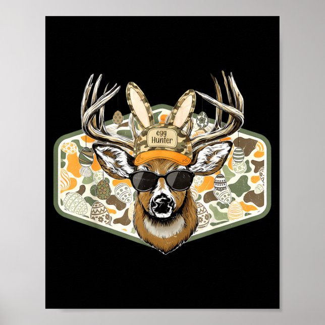 Affiche Garçon chasseur de Pâques Camouflé Casquette à l'e (Devant)