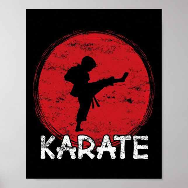 Affiche Garçon combattant Karaté - Japon - Enfant fait un  (Devant)