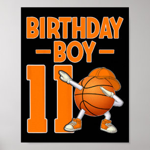 Affiche Garçon d'anniversaire 11 ans Dabbing Sketll 11e an