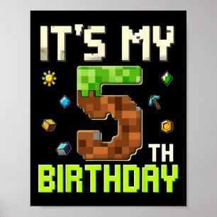 Affiche Garçon d'anniversaire drôle C'est mon 5ème anniver
